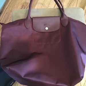 Maroon Longchamp Tote
